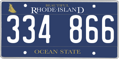 RI license plate 334866