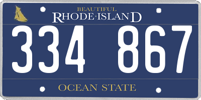 RI license plate 334867