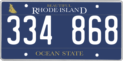 RI license plate 334868