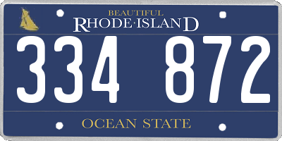 RI license plate 334872