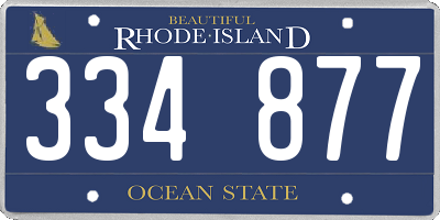 RI license plate 334877