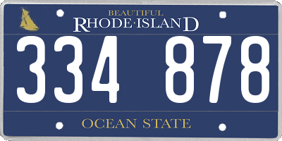 RI license plate 334878