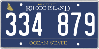 RI license plate 334879