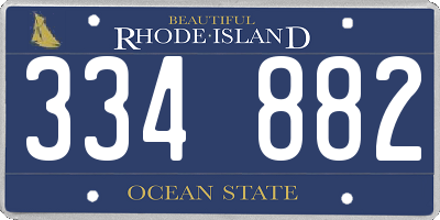 RI license plate 334882