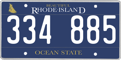 RI license plate 334885