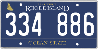 RI license plate 334886