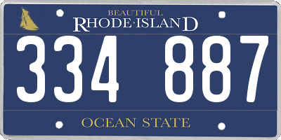 RI license plate 334887