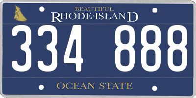 RI license plate 334888