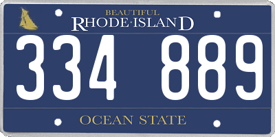 RI license plate 334889
