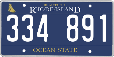 RI license plate 334891