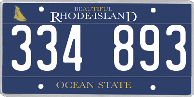 RI license plate 334893