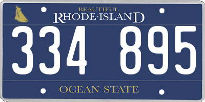 RI license plate 334895