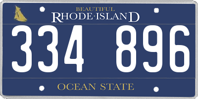 RI license plate 334896