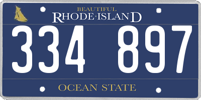 RI license plate 334897