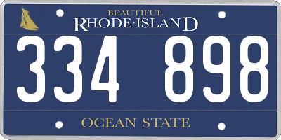 RI license plate 334898