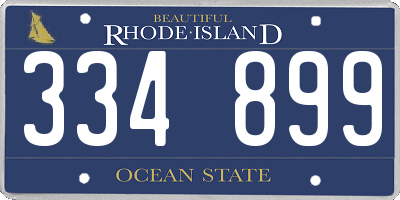 RI license plate 334899