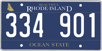 RI license plate 334901