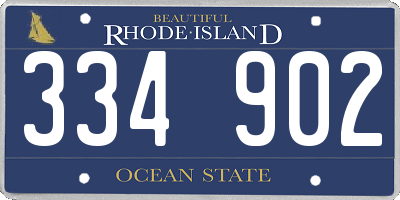 RI license plate 334902