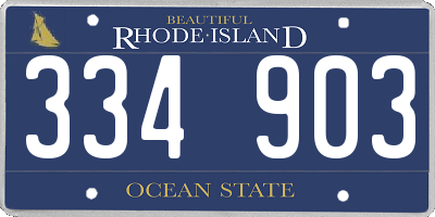 RI license plate 334903