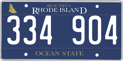 RI license plate 334904