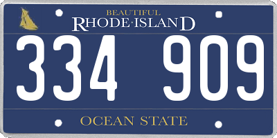 RI license plate 334909