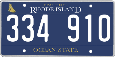 RI license plate 334910