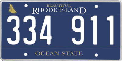 RI license plate 334911