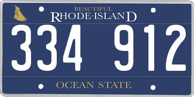 RI license plate 334912
