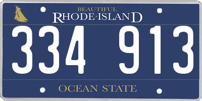 RI license plate 334913