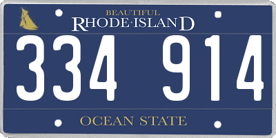 RI license plate 334914
