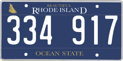 RI license plate 334917