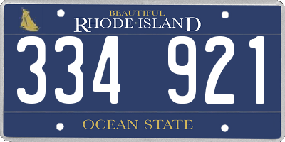 RI license plate 334921