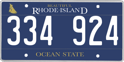 RI license plate 334924