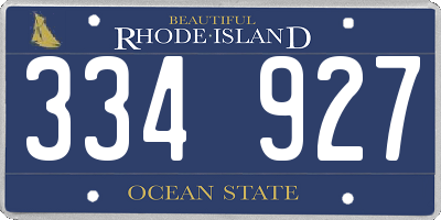 RI license plate 334927