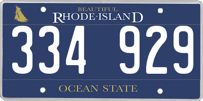 RI license plate 334929