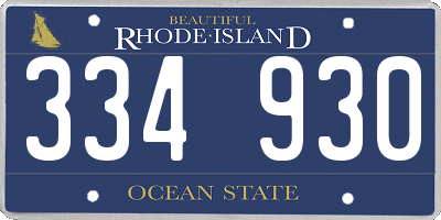 RI license plate 334930
