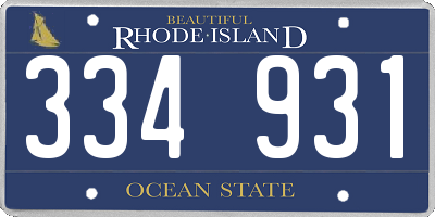 RI license plate 334931