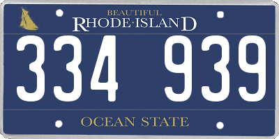 RI license plate 334939