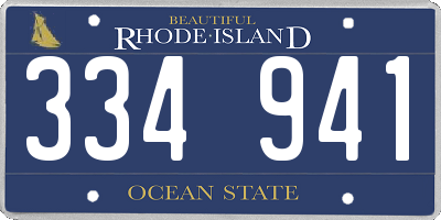 RI license plate 334941