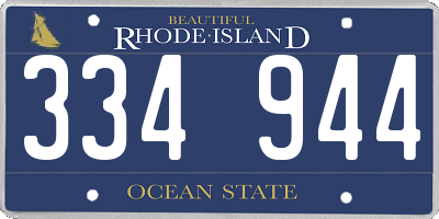 RI license plate 334944