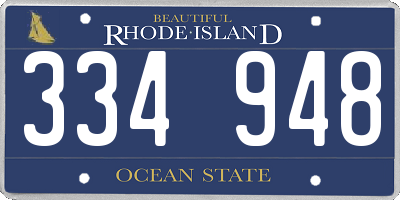 RI license plate 334948