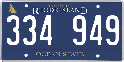 RI license plate 334949