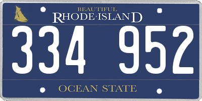 RI license plate 334952