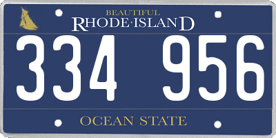RI license plate 334956