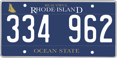 RI license plate 334962