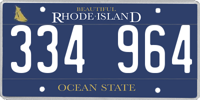 RI license plate 334964