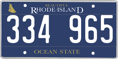 RI license plate 334965