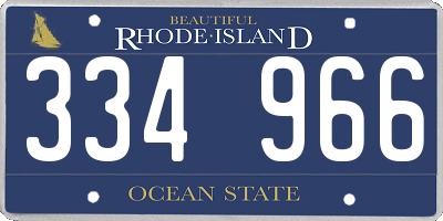 RI license plate 334966