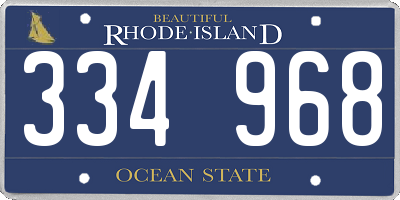RI license plate 334968
