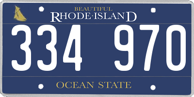 RI license plate 334970